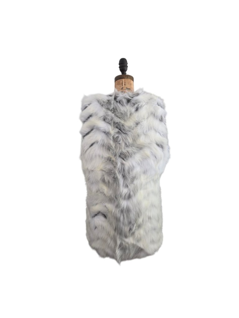 Donna Salyers Fabulous Furs Faux Fur Vest Gray White M — image 3 of 4